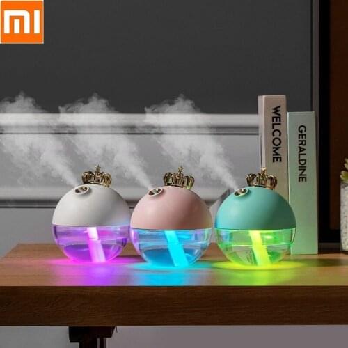 For Xiaomi Crown wireless humidifier Mini usb desktop air atomizer Moisturizing spray Night light gift