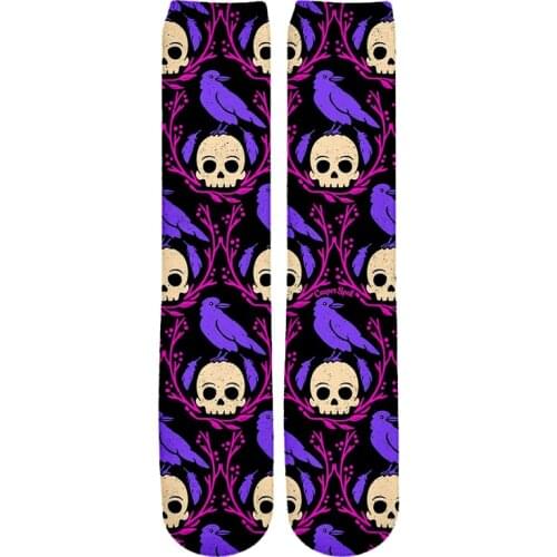 NEW 3D many Skull Comic Punk Rock Doodle Retro Painting Art Socks Unisex Women Men Funny Novelty Starry Night Vintage Socks -1