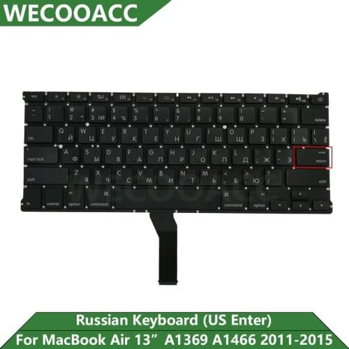 New Replacement A1369 A1466 Keyboard For Macbook Air 13" Russian Keyboard US Enter Key 2011 2012 2013 2014 2015 2017 Years