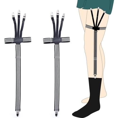 New Shirt Garters Sock Stays Skirt Holder Gentlemans Leg Suspenders Shirt Braces Elastic Uniform Strap Shirt Garters