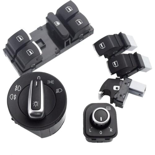 Car Headlight Switch + Window Lift Switch For Volkswagen Golf 5 6 Mk5 6 Jetta 5 6 Passat B6 Touran Seat 5Nd941431A 5Nd959565B