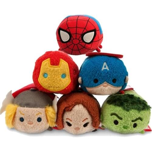 Takara Tomy Tsum Tsum Plush Toy Marvel Avengers Iron Man Hulk Spider Man Black Panther Doctor Strange Screen Wipe Doll Kids Toys