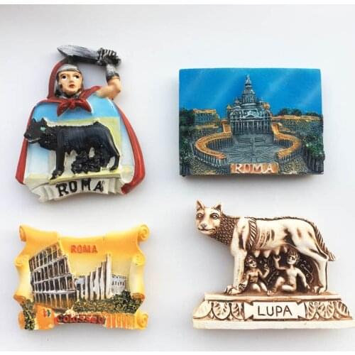 QIQIPP Italy capital of Rome, the legend of the wolf child sculpture, Colosseum, St. Peters Square Magnet