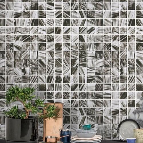 Hand paint black mix crystal glass mosaic for living room background KTV bar wallpaper decoration