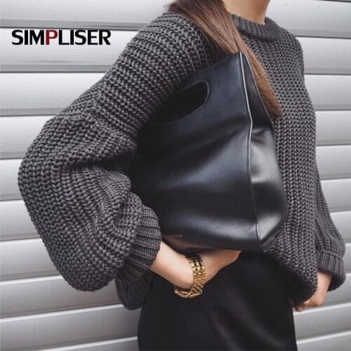 Loose Knitted Sweaters Women 2020 Hot Oversized Knitting Tops Long Sleeve Pullover Female Jumper Cashmere White Red Lady Clothes