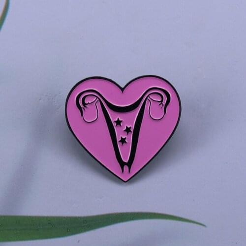 Grow A Pair Ovaries pink heart pin Add some feminist flair to your jackets with this gorgeous brooch