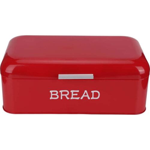 1Pcs European Style kitchen Large Bread Holder Storage Accessory Food Container Red Iron Bread Box for Bakery Shop Kitchen Decor