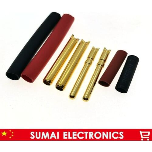 2mm 3U" gold-plating plug socket with spring-loaded multilam heat shrink tubing for assembly test leads