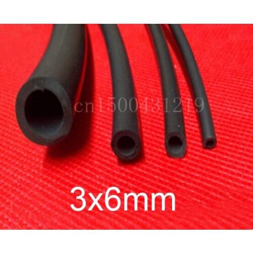 3mm X 6mm Black colour Silicone Rubber Vacuum Tubing Hose Tube Flexible Pipe High temperature resistant silicon hose