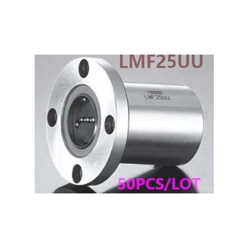 50PCS/LOT LMF25UU flange type linear ball bearings,round flange linear bearing flanged linear ball bearing CNC router/3D print