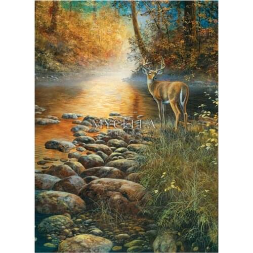 5D Diy Diamond Painting Animal elk Diamond Mosaic Forest Haven Diamond Embroidery Full Needlework Rhinestone Picture Home Decor