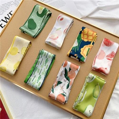 7X120CM) * 2021 NEW Cute thin and long small silk scarf womens all-match scarf 8# Colors