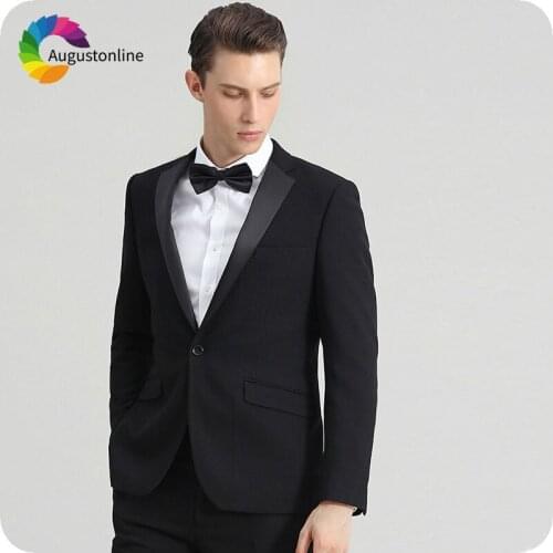 Black Classic Wedding Suits for Men Groom Tuxedo Custom Made Groomsmen Suit 2Piece Latest Coat Pant Designs Costme Homme Ternos