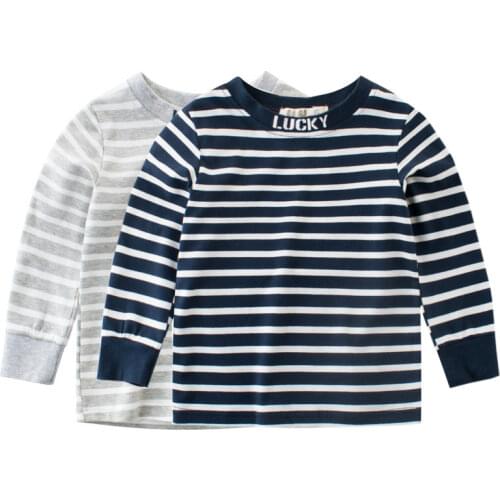 Childrens Clothing 2020 Autumn Cotton Striped T-Shirt for Boys Girls Fashion Long Sleeve O-Neck Tops Baby Tees Dropshipping