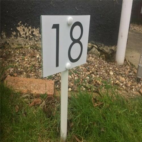 House number Personalised Sign Free Standing Affect Garden Path Lawn Grass Sign
