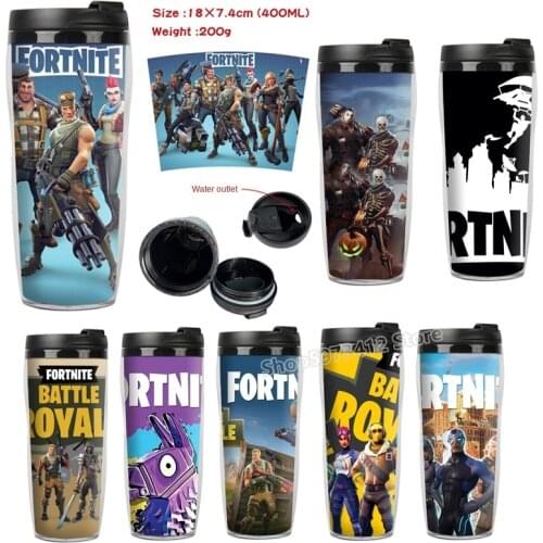 Fortress Night Double-Layer Water Bottle Fortnites Insulated Plastic Cup Fortnights Cool Water Pot Sports Kettle Eco Friendly