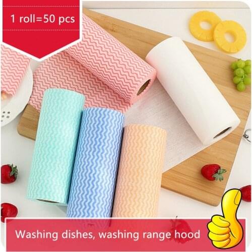 1 Roll Eco-Friendly Cleaning Wash Cloth Non Woven Duster Cloth Dish Cloth Break Point No Oil Rag Furniture Items Kitchen Towels