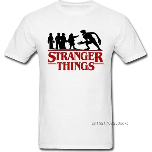 Summer Stranger Things T-shirt Men Cotton White Tops Tees TV Logo Tshirt Adventure Horror T Shirts Demogorgon Clothes
