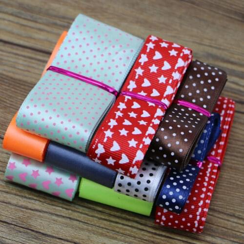 Mixed random delivery 20 yards of printed grosgrain ribbon ribbon decoration mixed DIY accessories