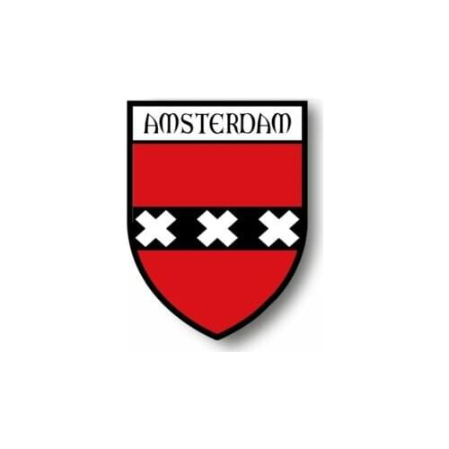 Hot Sell Sticker Car Motorbike Coat of Arms City Flag Amsterdam Stickers for Laptops, Office Supplies, Motorcycles, Cars