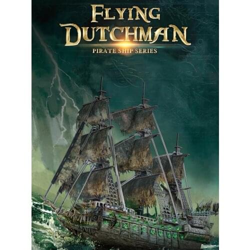 Curiosity 3D DIY 2021 New Flying Dutchman Pirate Ship Model Cardboard Assbembly Toy Gift for Children Adult