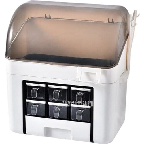 Multifunctional PP Seasoning Storage Box Container Kitchen Storage Holder Large Capacity Spice Jar Set Tableware Organizer Shelf