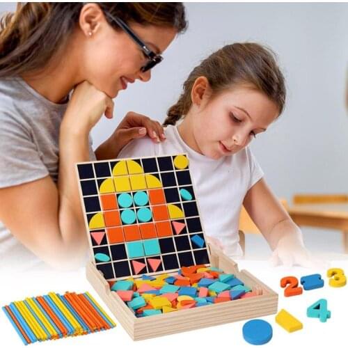 Montessori Learning Puzzle Board Tangram Jigsaw Board Toys Educational Gift Family Practical Necessary Intelligence Toys