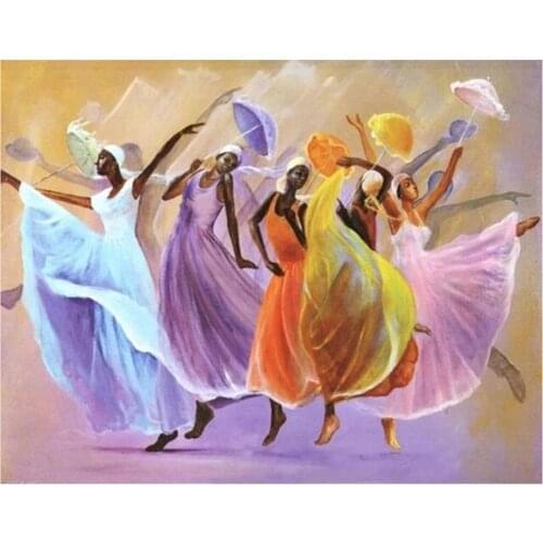 Dancing Girl Holding an Umbrella DIY Painting By Numbers HandPainted Oil Painting On Canvas For Home Decor painting Unique Gift