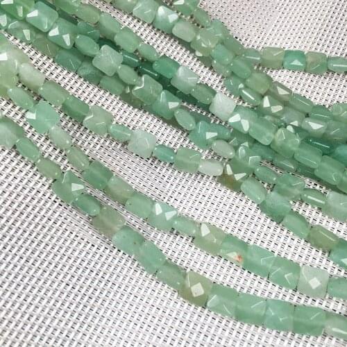 Natural Semi-precious Stone Agates Beading Faceted Square Shape Loose Beads for Jewelry Making Necklace DIY Bracelet Accessories