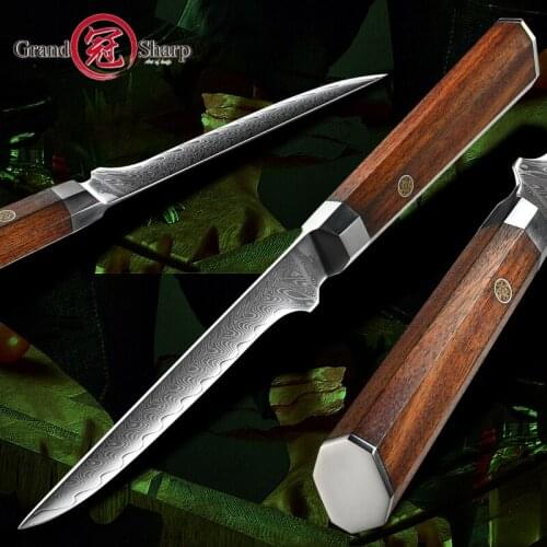 Grandsharp Chefs Knives Boning Knife 5.5 Inch Japanese Damascus VG10 Steel Butcher Cooking Kitchen BBQ Tool Filleting Steak