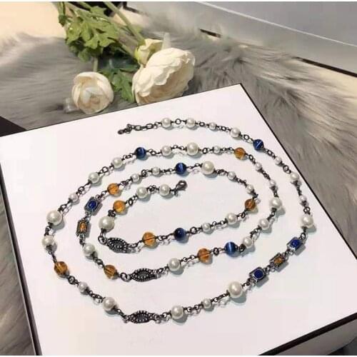 Original Pearl Sweater Chain High Quality Classic Fashion Jewelry Necklace Roman Style