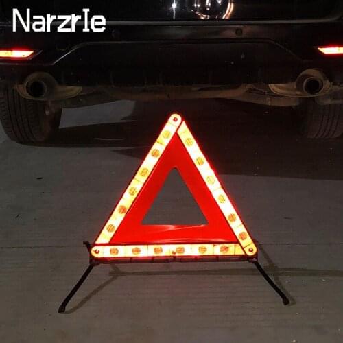 Car Emergency Breakdown Warning Triangle Red Reflective Safety Hazard Car Tripod Folded Stop Sign Reflector Car Accessories