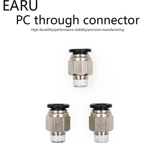 1/8'' 1/4'' 3/8'' 1/2'' Male-4 6 8 10 12mm Straight Push in Fitting Pneumatic Push to Connect Air Adapter Plug Socket Connector
