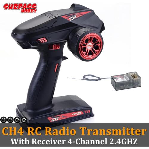 SURPASS HOBBY CH4 2.4G RC Car Digital Radio Transmitter Remote Response Control System with X6F Receiver for RC Car Boat Crawler