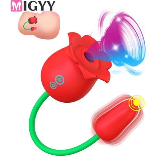 Rose Shape Vagina Sucking Vibrators Intimate Good Nipple Sucker Oral Licking Clitoris Stimulation Powerful Sex Toys for Women