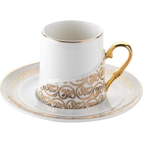 Schafer 4 Piece Fine Bone Ottoman Coffee Cup Set Gold SHF 13923