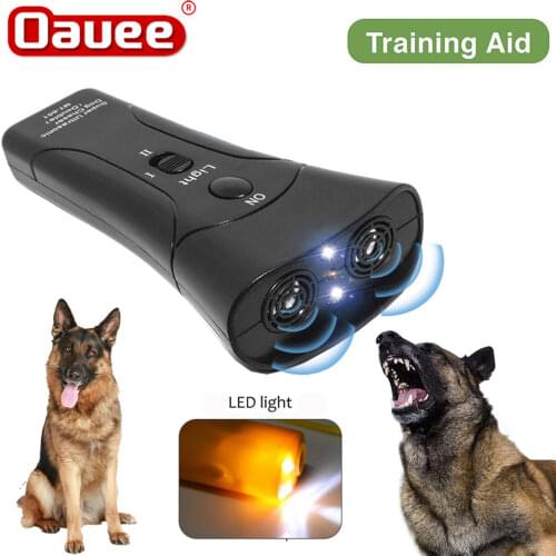 Pet Dog Repeller Anti Barking Stop Bark Training Device Trainer LED Ultrasonic 3 in 1 Anti Barking Ultrasonic Without Battery