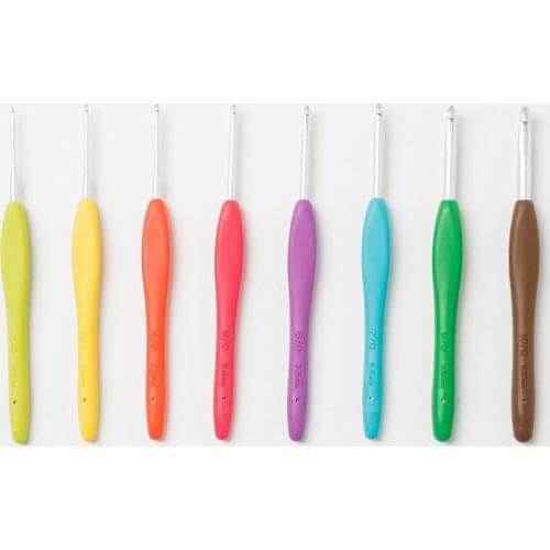 Japan Clover 43-321 Crochet hook knitting tools hand-made Crochet hook medium thick crochet hook lace rainbow color