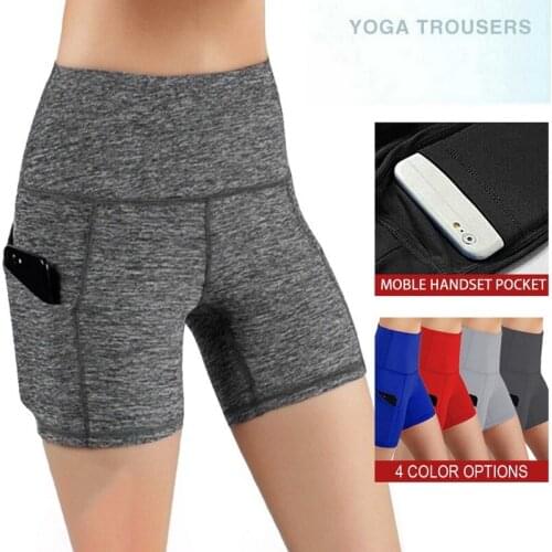 Women Stretchy Fitness Yoga Leggings with Phone Pocket Push Up Shorts Gym Sport Fitness Workout Trousers Woman Pants