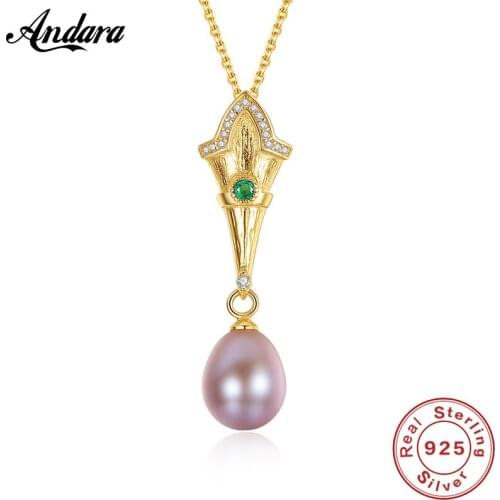 High Quality 925 Sterling Silver Pearl Necklace Fashion Natural Freshwater Pearl Pendant Necklace for Woman Mother Gifts