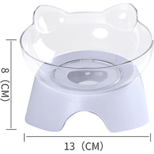 1PC Adjustable Transparent + White Dog Cat Plastic Bowl Puppy Cats Food Slow Feeder Pets Cat Supply For Cat Dog Feed 400gE