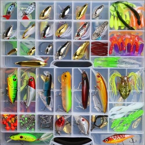 168 pieces bait lures suit freshwater sea shipping sequined suit Minuo Bo grilled soft insects Lure Fishing Tackle Ray frog