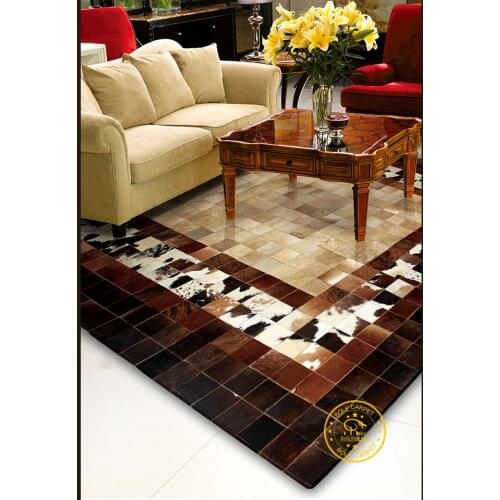 2018 free shipping 100% natural genuine cow leather karpet untuk ruang tamu