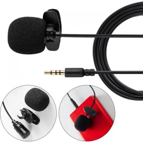 3.5mm Mini Microphone Record Studio Capacitive Condenser Mic Microphone Clip for PC Computer Mobile Phone Desktop Notebook