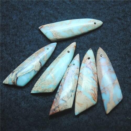 3PCS Nature Snake Jasper Stone Pendant Good Shape For Women Pendants Making Accessories Size 46X15MM Jewelry Findings Free Ships