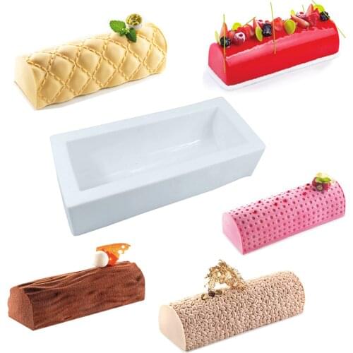 5Pcs Wood Heart Flowers Shape Texture Silicone baking Mat Cake Molds Baking Twinkie Buche Log Kit Dessert Bakeware Cakes Tools