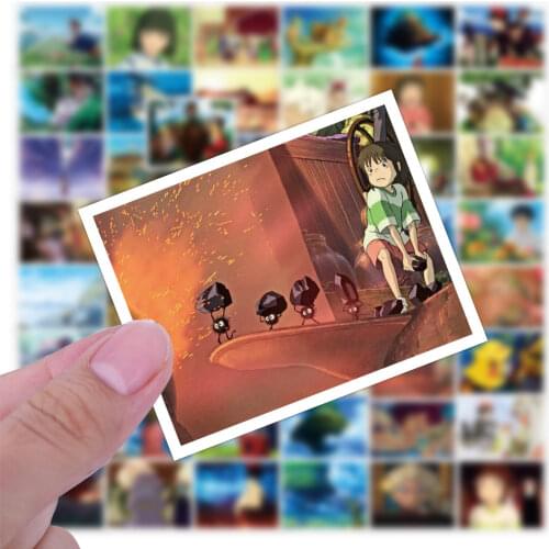 50pcs/pack Cartoon Japanese Anime Spirited Away Miyazaki Hayao Stickers for Refrigerator Car Helmet Gift Bicycle Guitar Notebook