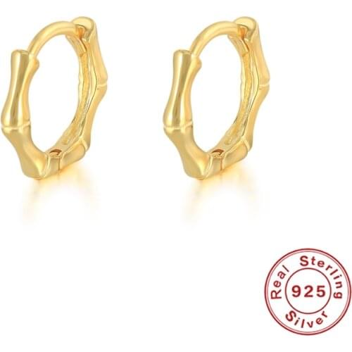 Canner 925 Sterling Silver Pendientes Simple Joint Hoop Earrings For Women Glossy Huggies Earrings INS Fashion kolczyki damskie