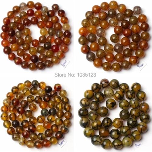 High Quality 4/6/8/10/12/14mm Natural Cracked Round Shape Onyx Loose Beads Strand 15 Inch DIY Creative Jewellery Making wj220