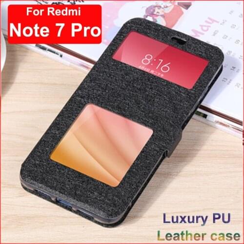 Open window phone case For Xiaomi redmi Note 7 pro cover Flip case PU Leather Case For Xiaomi redmi Note7 pro back cover shell